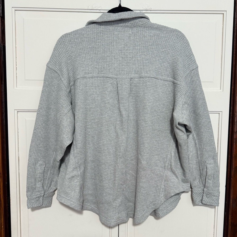 Aerie LumberJane Waffle Shirt in medium heather gray size XXS - Picture 3 of 5